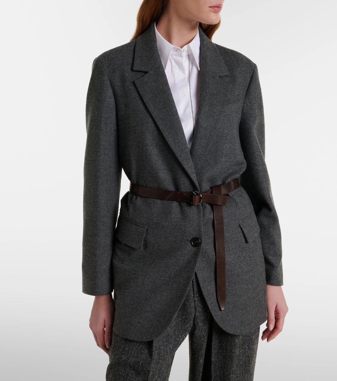 Brunello Cucinelli - Belted wool and cashmere blazer