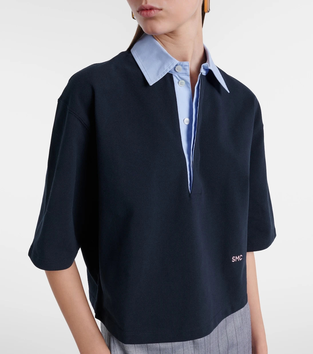 Stella McCartney - Cropped cotton piqué polo shirt