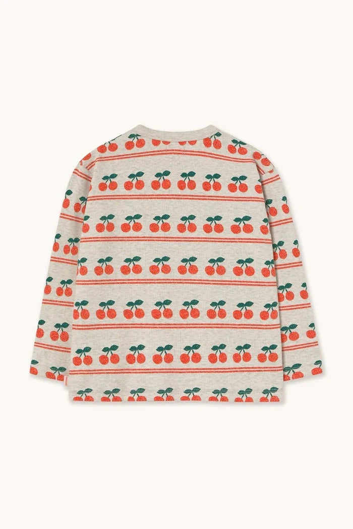 Детска блуза с дълги ръкави Tinycottons CHERRY PATTERN RIB TEE