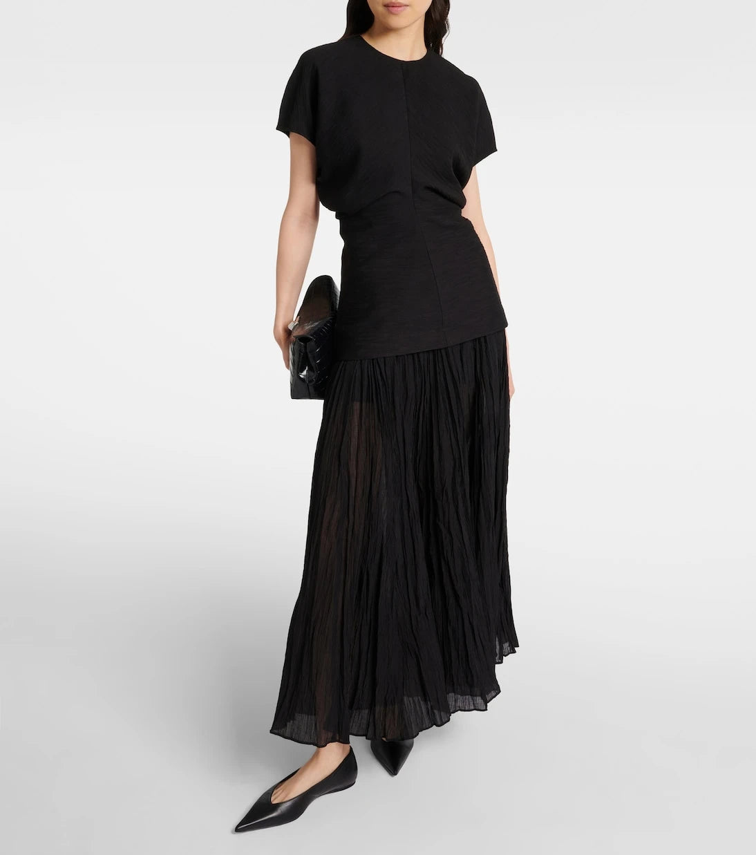 Toteme - Plissé cotton-blend maxi skirt