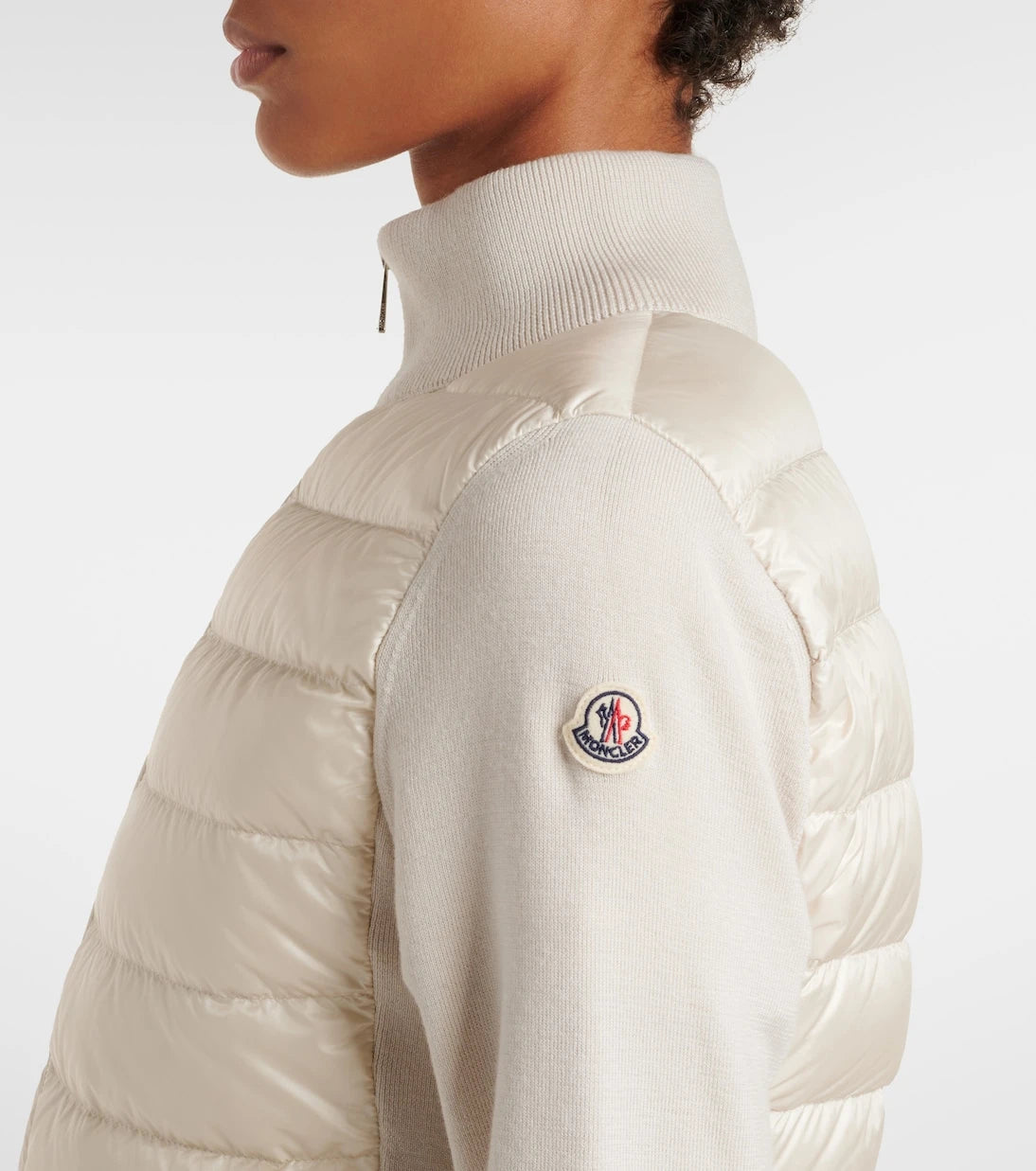 Moncler - Kuş tüyü panelli saf yün hırka