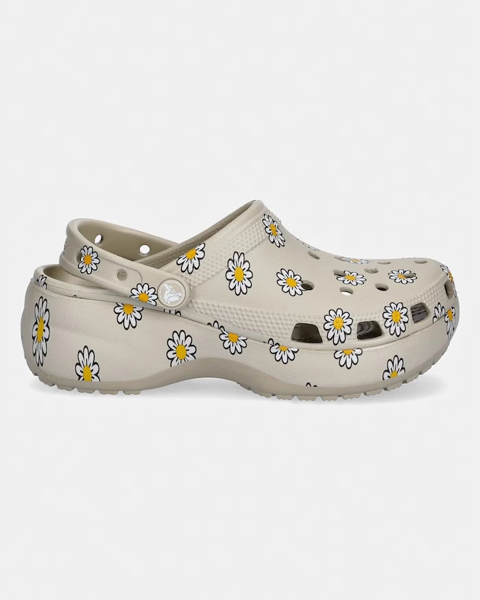 Crocs kadın platformlu terlik ayakkabı Classic Platform Floral Clog