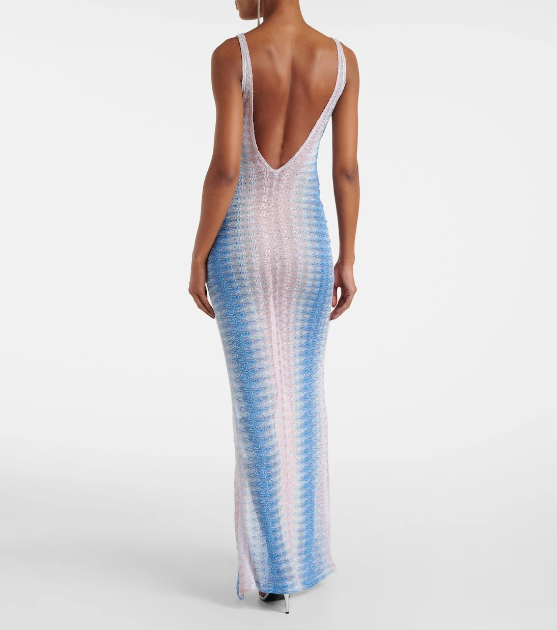 Missoni - فستان ماكسي لاميه بتدرجات ألوان متعرجة