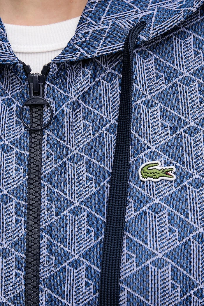 Lacoste fermuarlı kapüşonlu kadın pamuklu sweatshirt