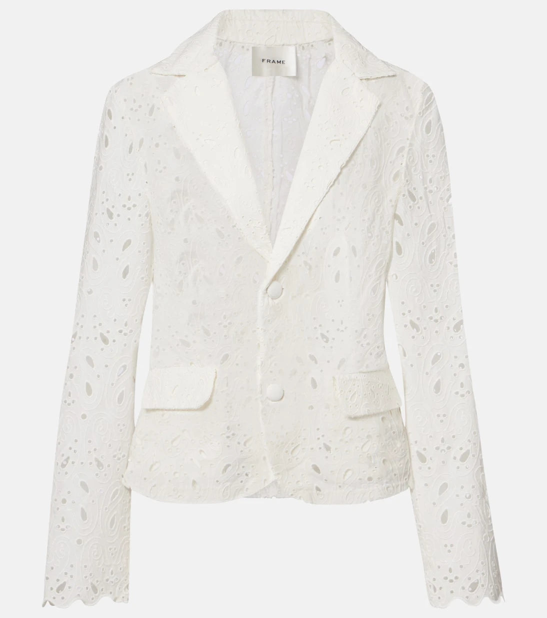 Frame - Paisley broderie anglaise cotton blazer