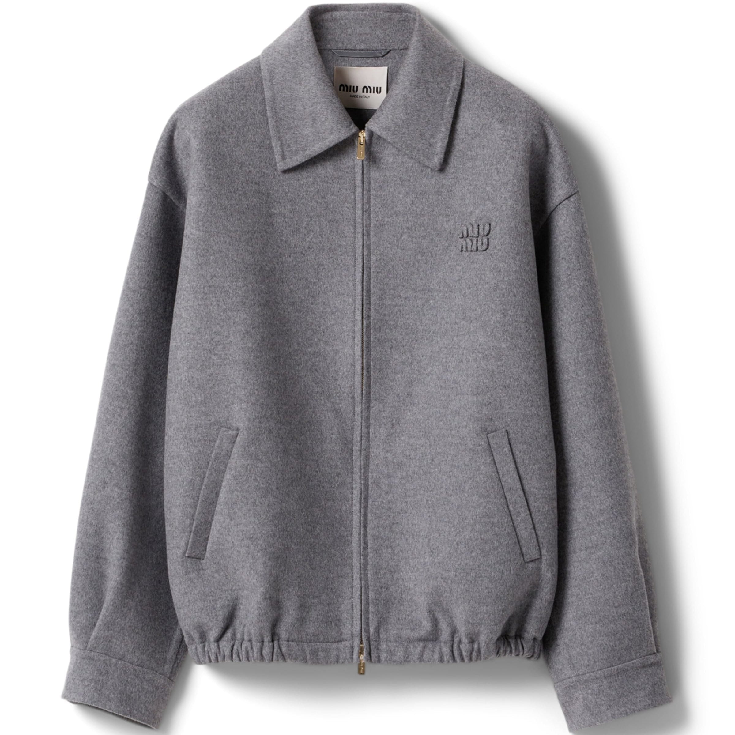 Miu Miu Grey Wool-Cashmere Shirt Jacket