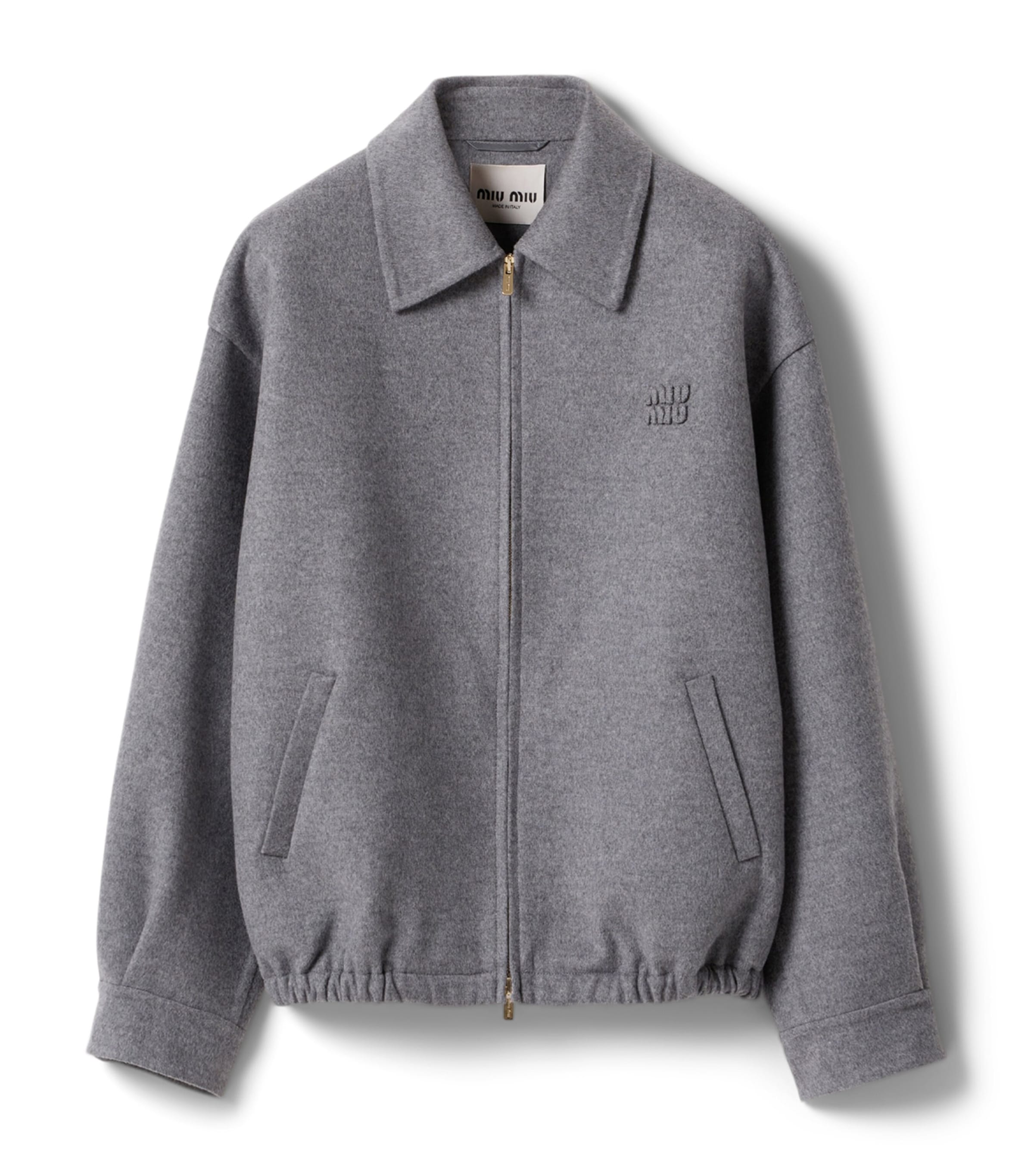 Miu Miu Grey Wool-Cashmere Shirt Jacket