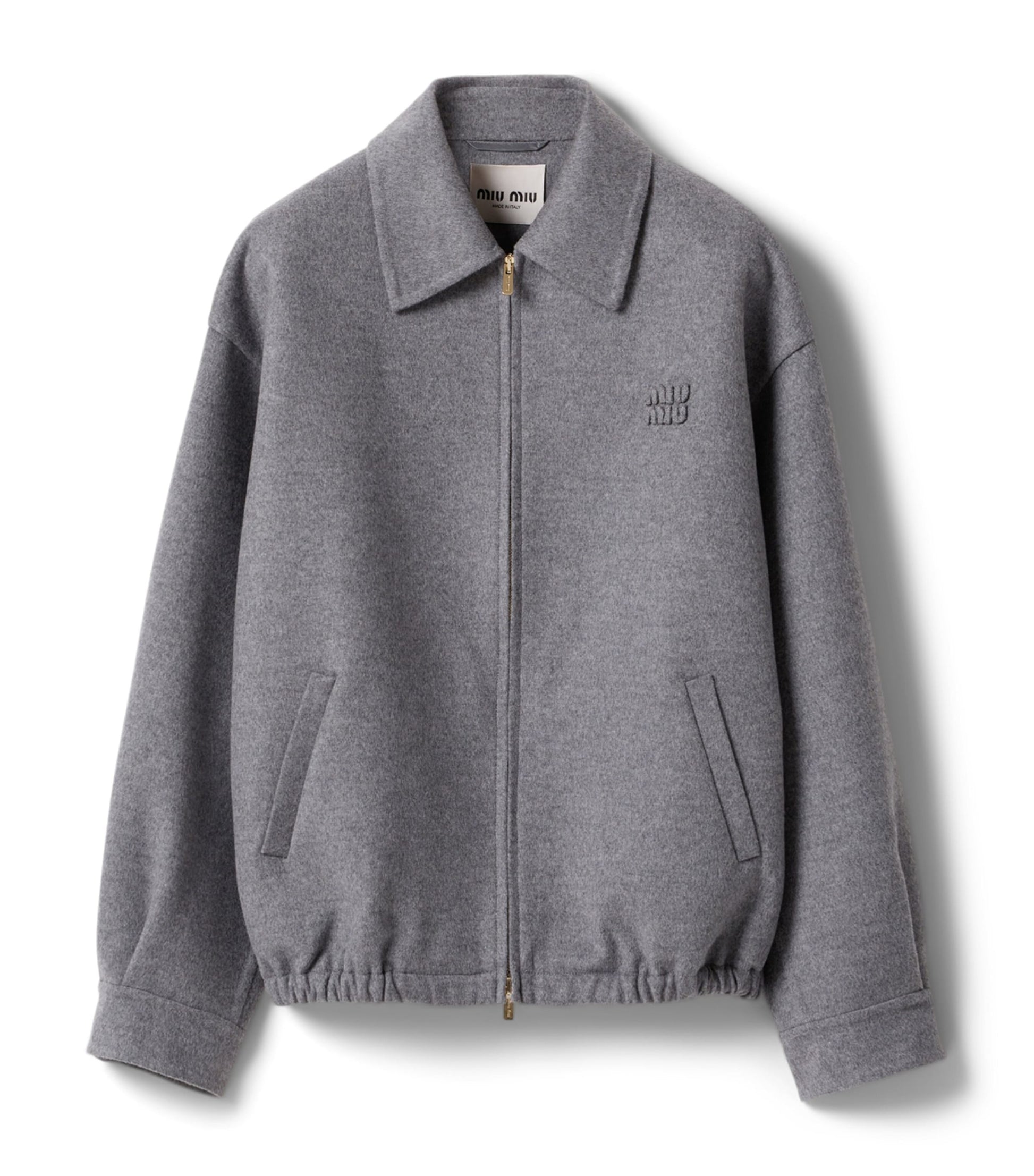 Miu Miu Grey Wool-Cashmere Shirt Jacket