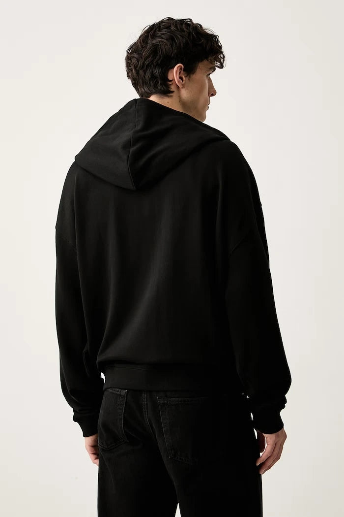 HUGO fermuarlı kapüşonlu erkek pamuklu sweatshirt Darisohood