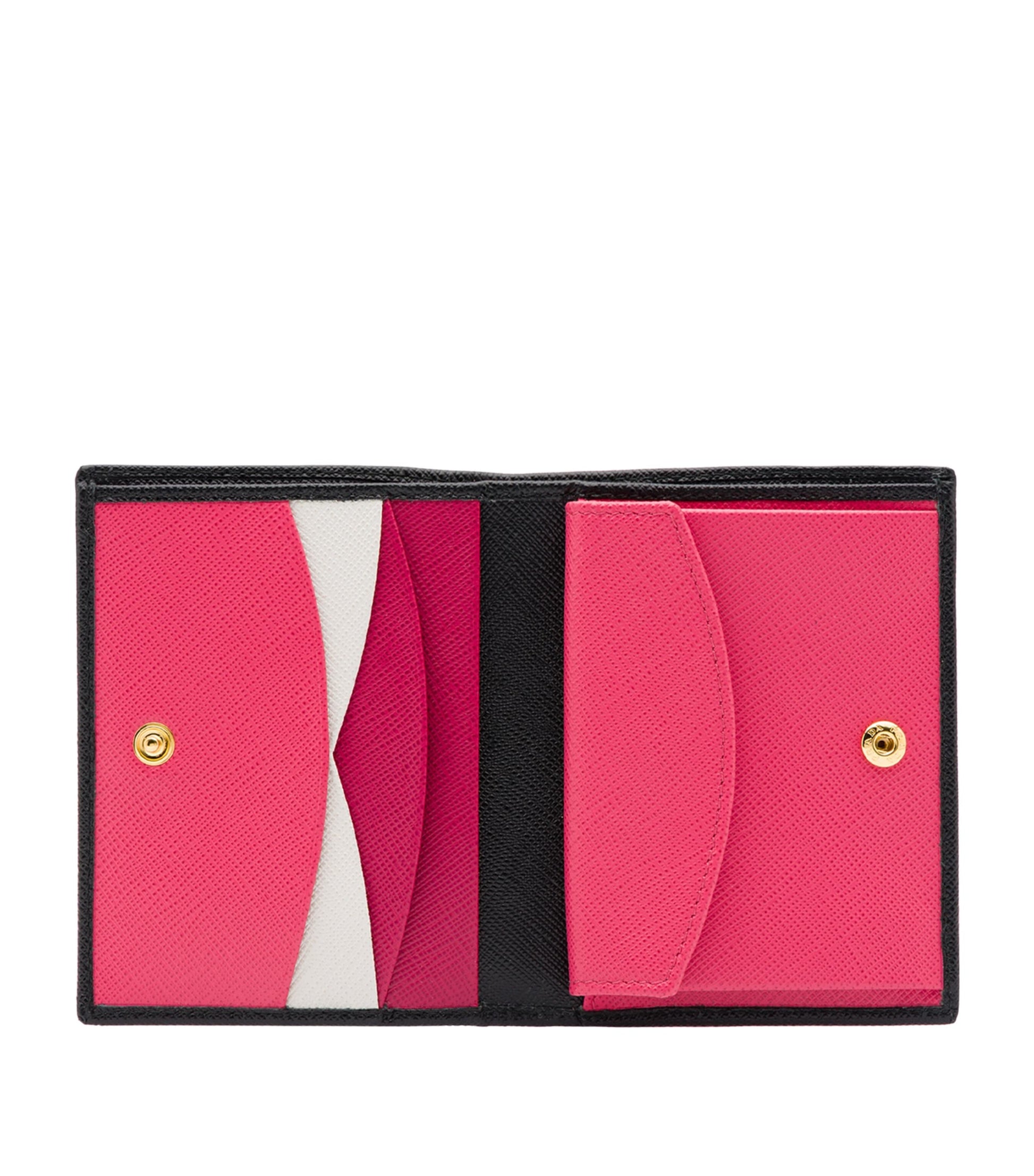 Prada Black Small Saffiano Leather Bifold Wallet