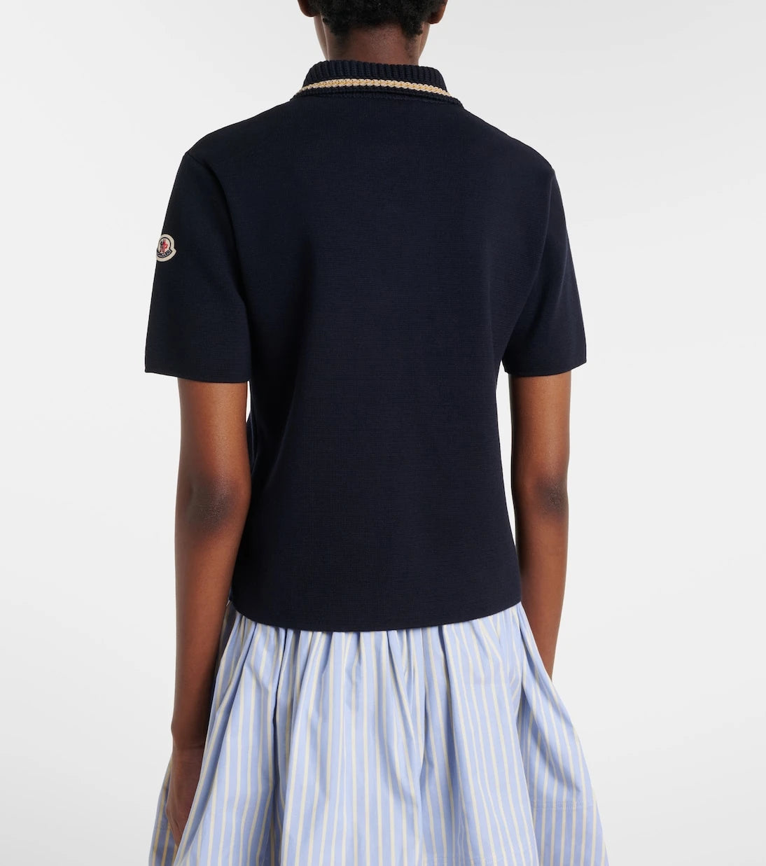 Moncler - Knitted cotton polo shirt