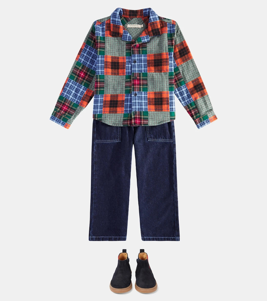 The New Society - Perth patchwork cotton shirt