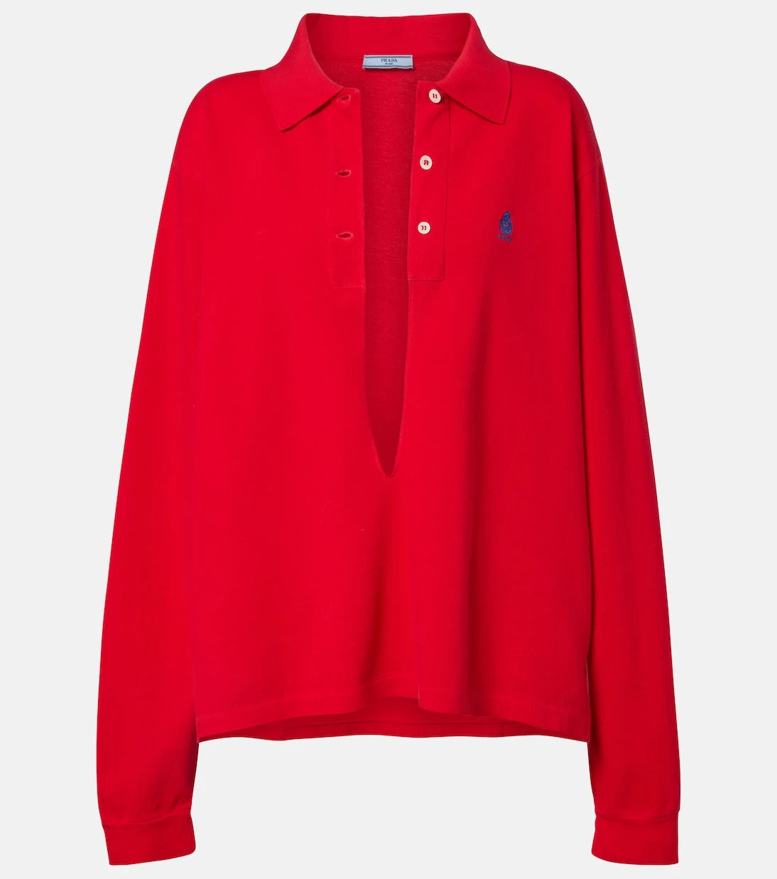 Prada - Logo cotton piqué polo shirt