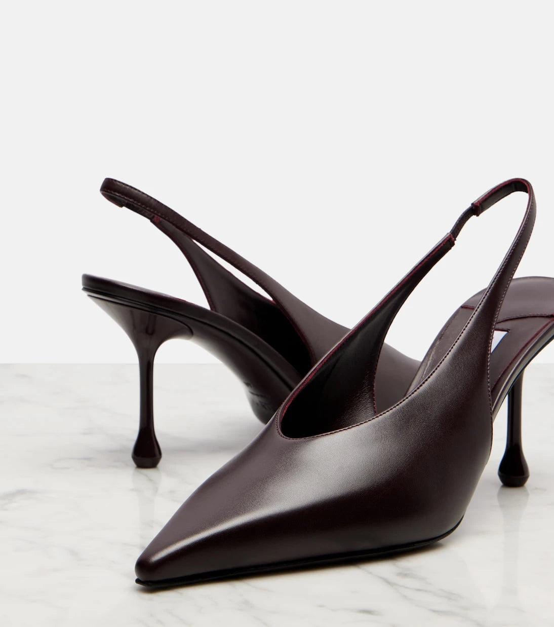 Jimmy Choo - Isa 80 leather slingback pumps