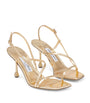 Jimmy Choo Gold Etana 80 Metallic Leather Heeled Sandals
