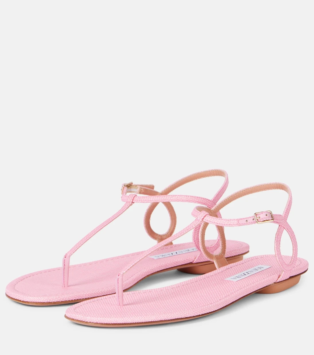 Aquazzura - Almost Bare raffia-effect sandals