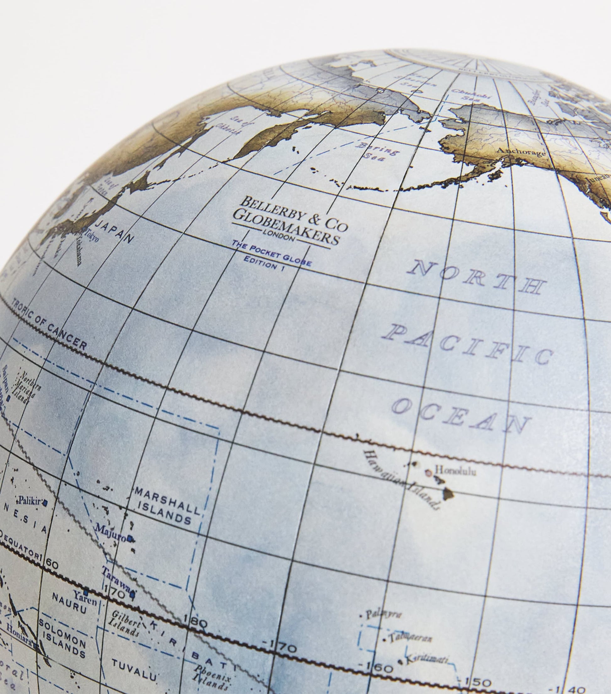 Bronze Glacial Blue Pocket Globe (12cm)