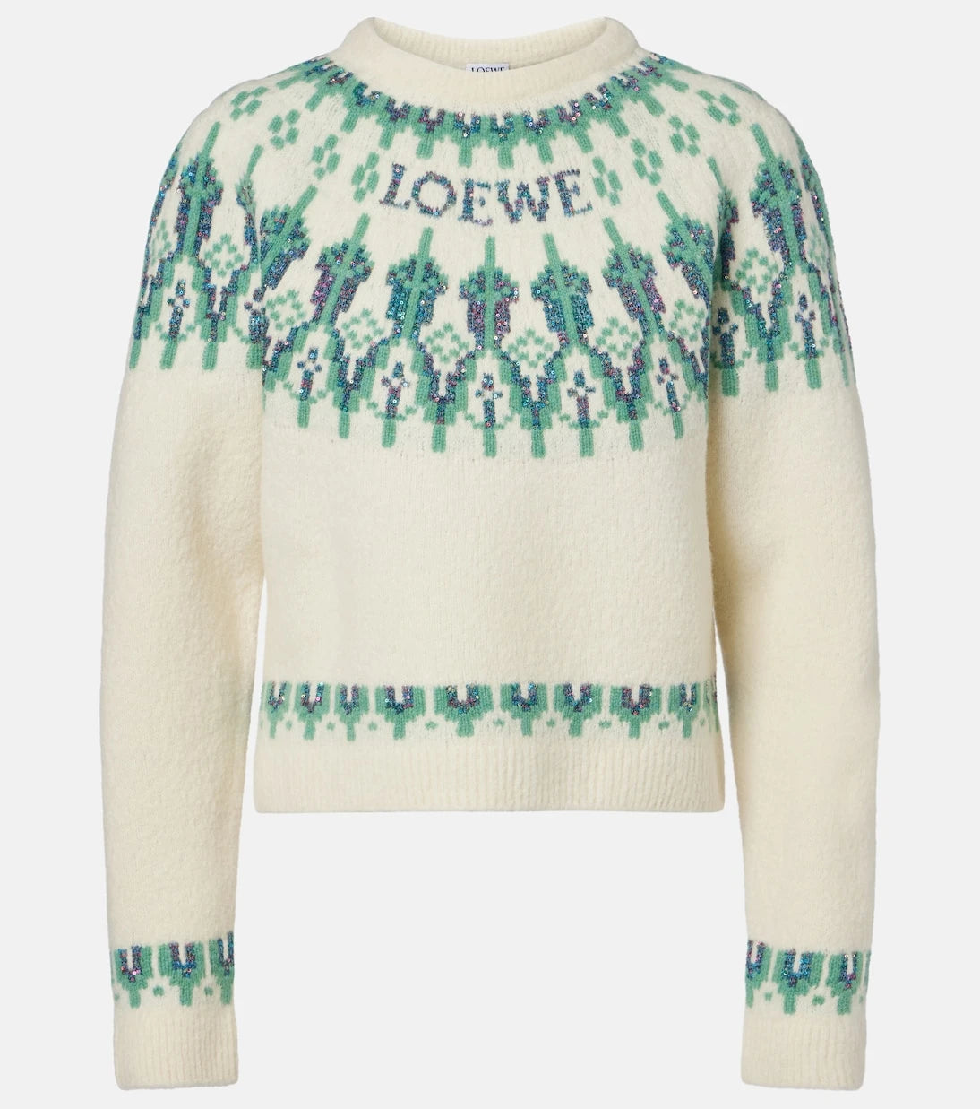 Loewe - Fair Isle sequined wool-blend sweater