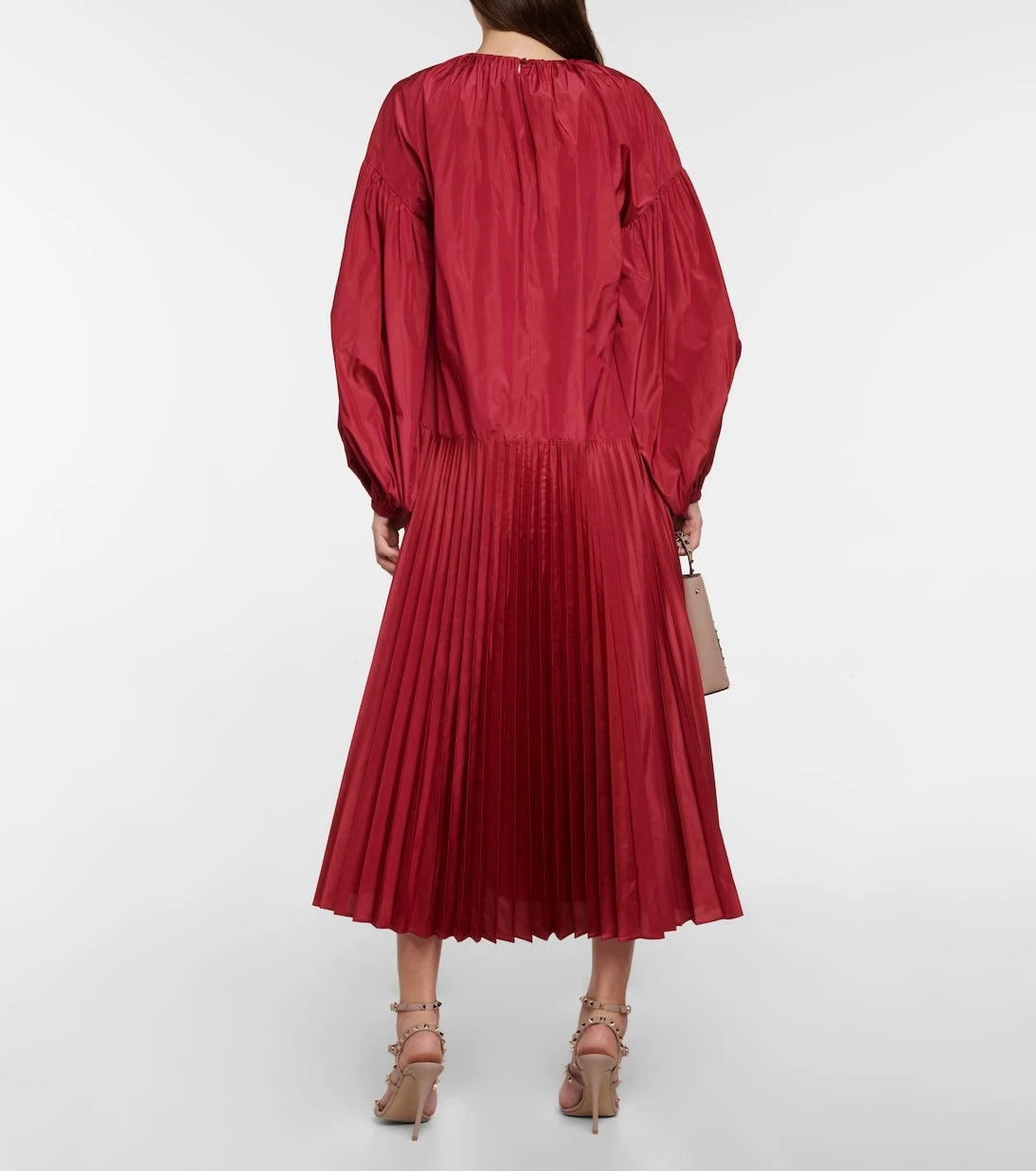 Valentino - Pleated taffeta midi dress