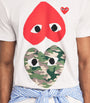 Comme Des Garçons Play Camouflage Mirrored Hearts T-Shirt