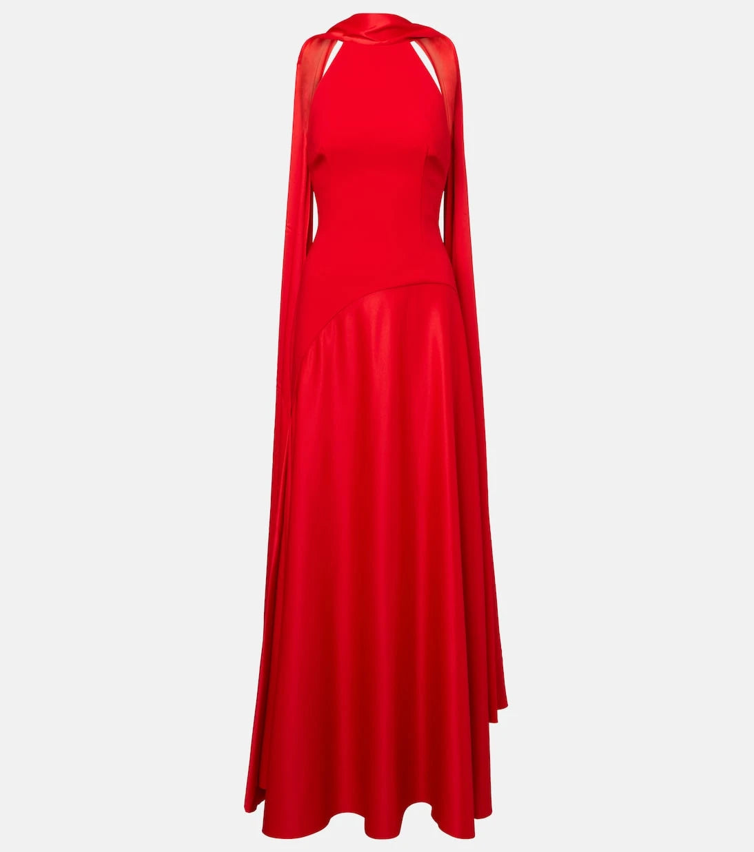 Solace London - Cece crêpe and satin maxi dress