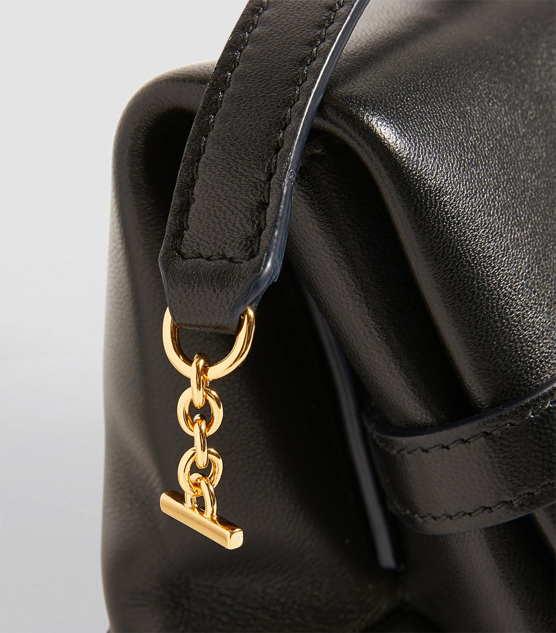 Victoria Beckham Black Mini Leather Chain Pouch