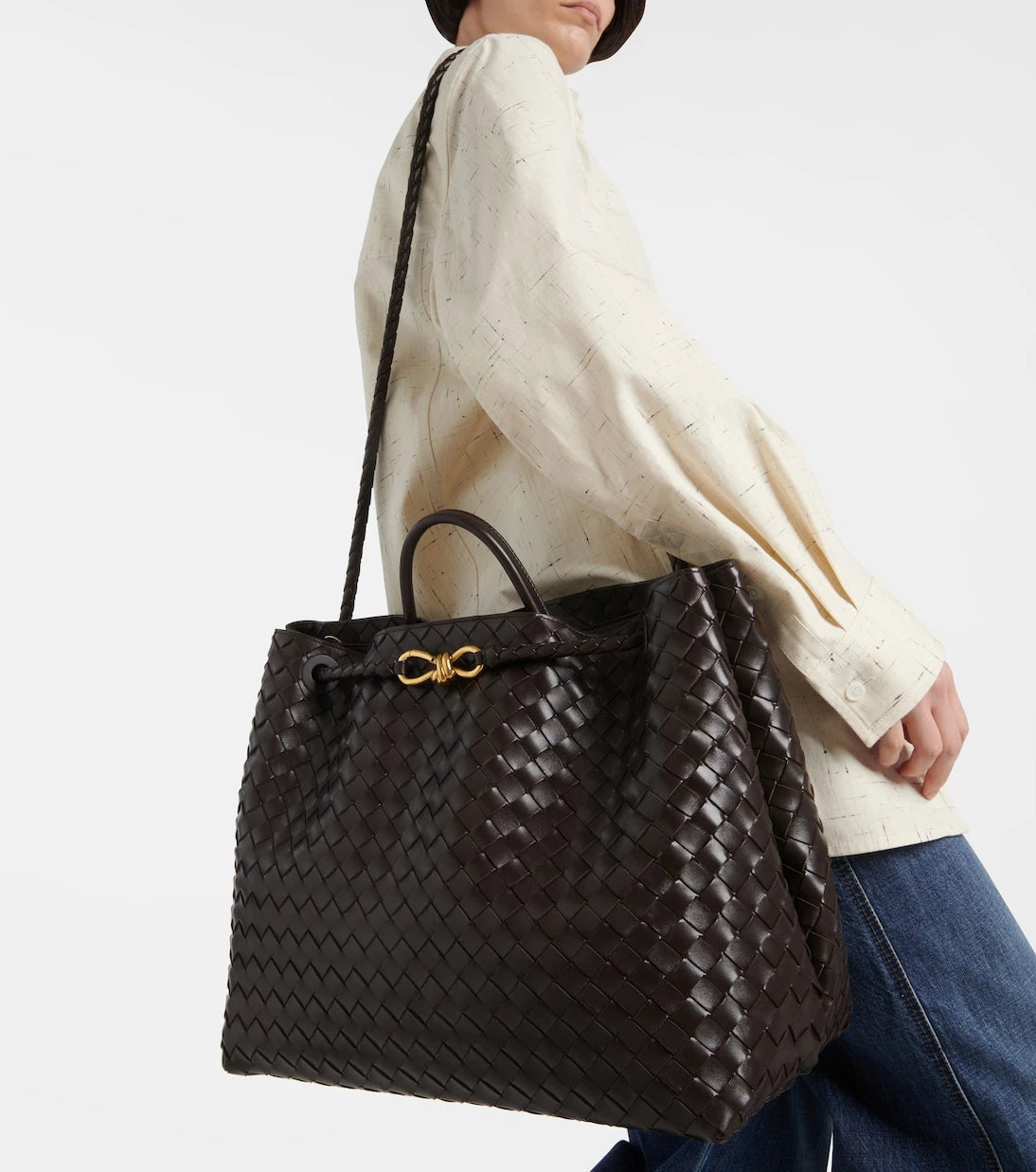 Bottega Veneta - حقيبة أنديامو الكبيرة من الجلد