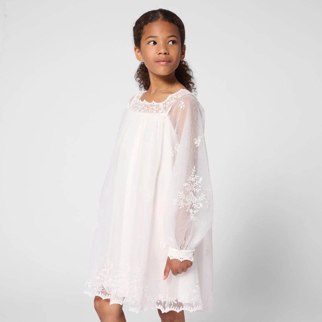 Chloé Kids - Embroidered tulle dress