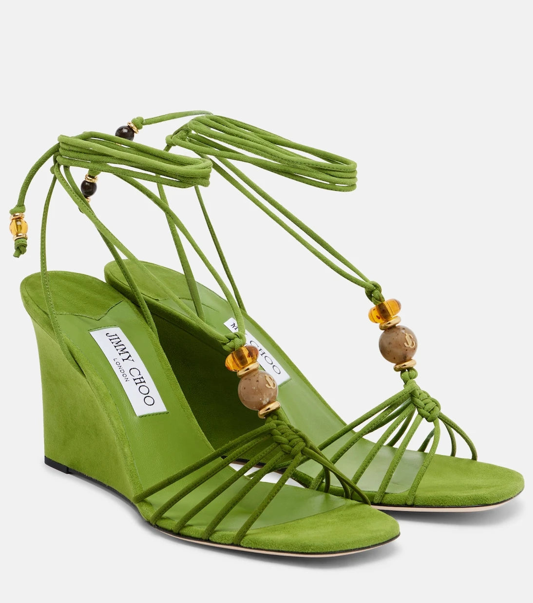 Jimmy Choo - Lola embellished suede wedge sandals