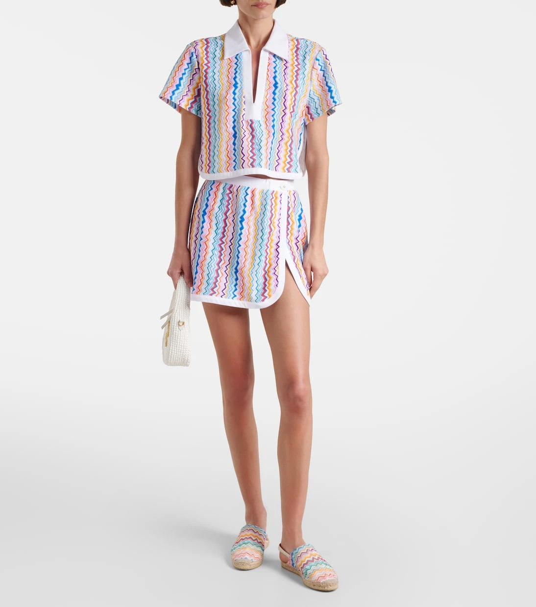 Missoni - Zigzag printed terry jersey miniskirt