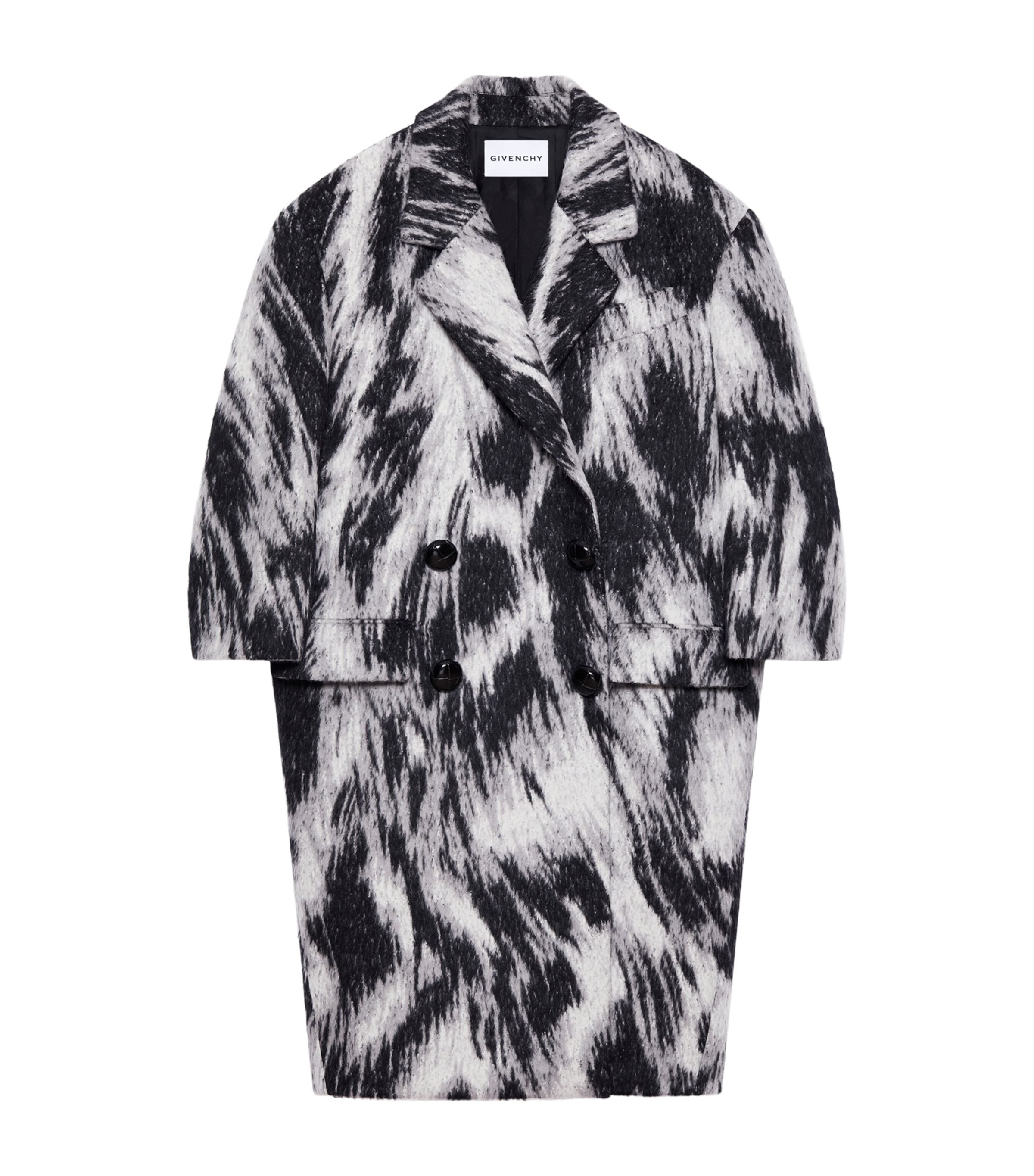Givenchy Grey Wool-Llama Double-Breasted Coat
