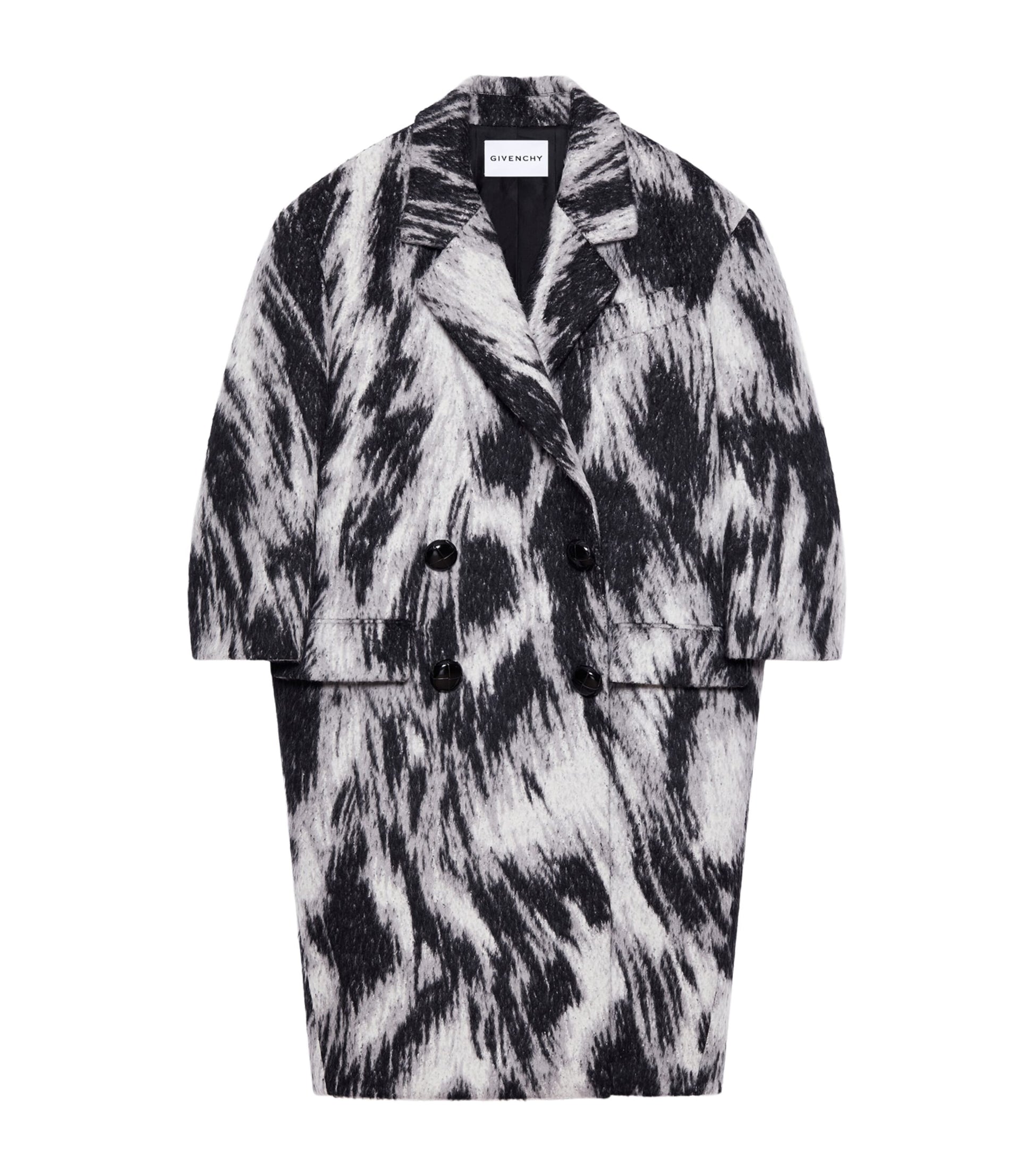 Givenchy Grey Wool-Llama Double-Breasted Coat