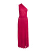 VALENTI Pink Knitted One-Shoulder Maxi Dress