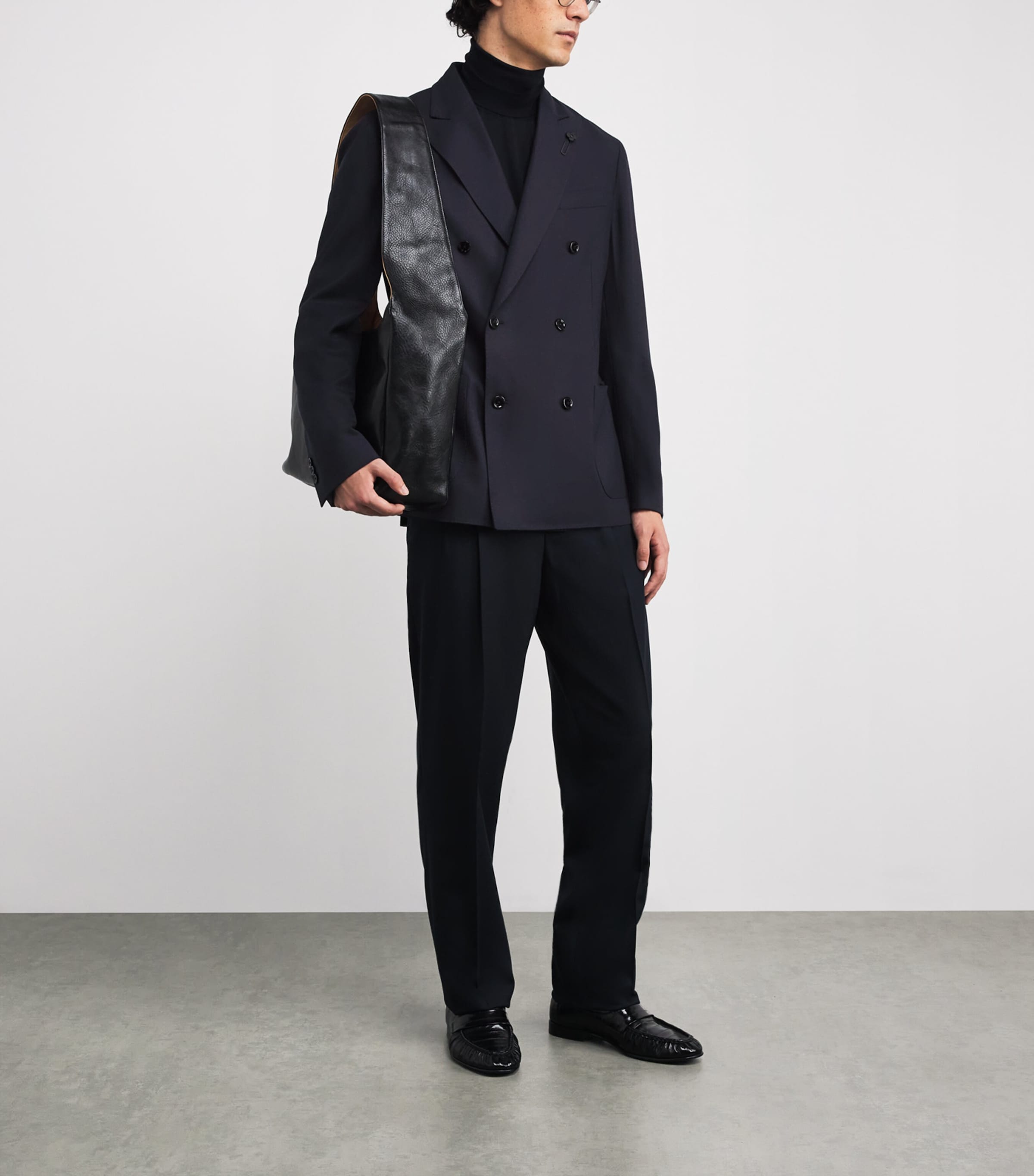 Wool-Blend Double-Breasted Blazer