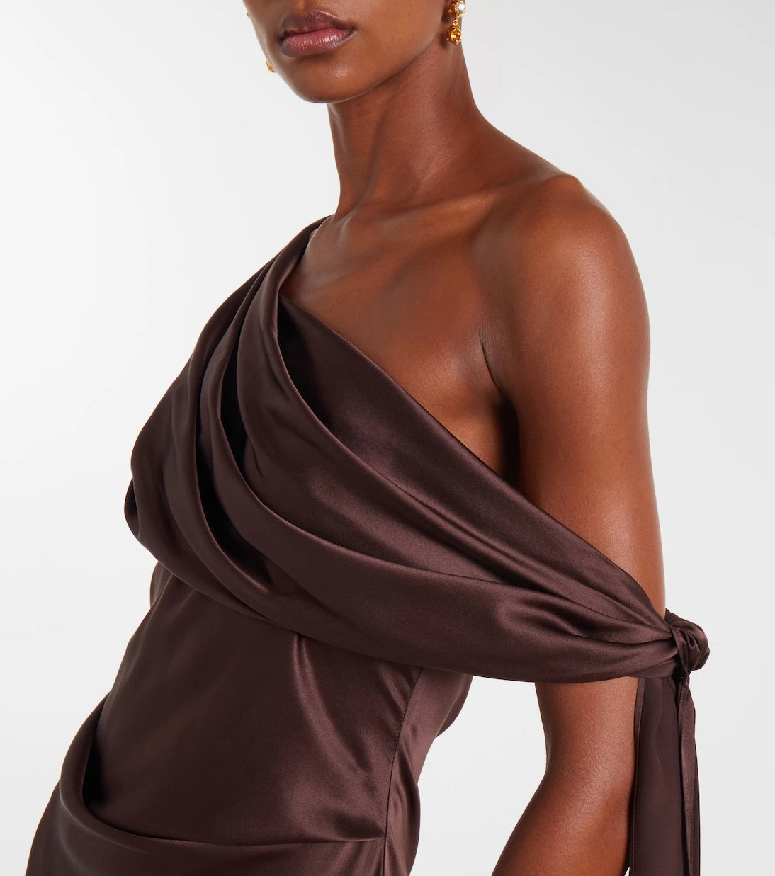 The Sei - Draped asymmetrical silk satin gown