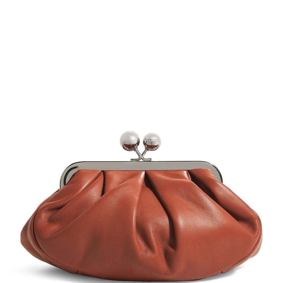 Weekend Max Mara Red Small Leather Pasticcino Clutch Bag
