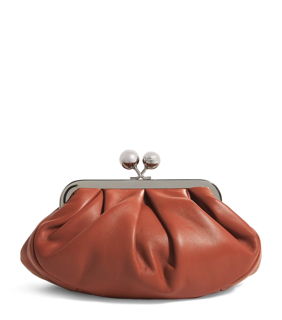 Weekend Max Mara Red Small Leather Pasticcino Clutch Bag