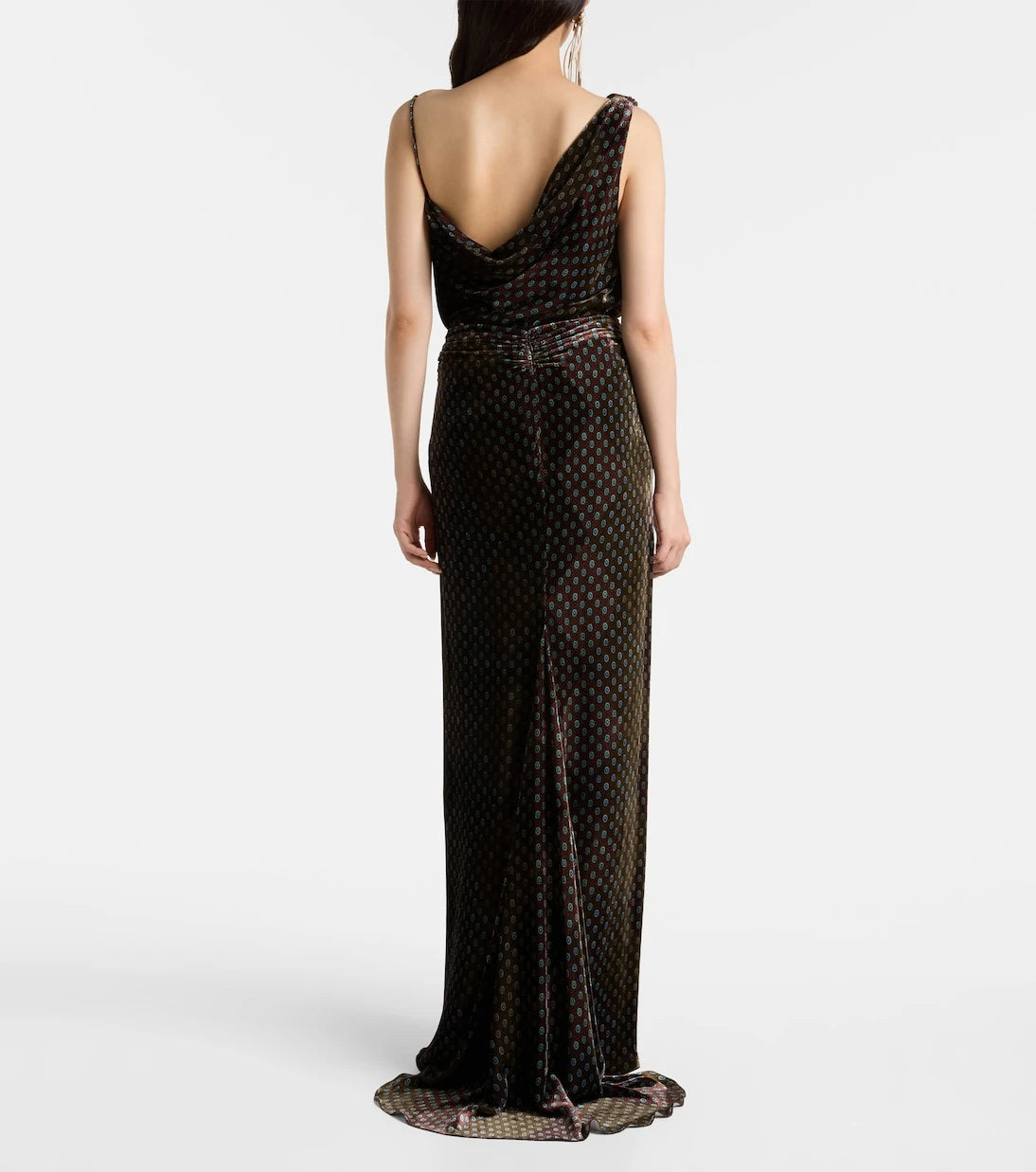 Dries Van Noten - Printed satin maxi skirt