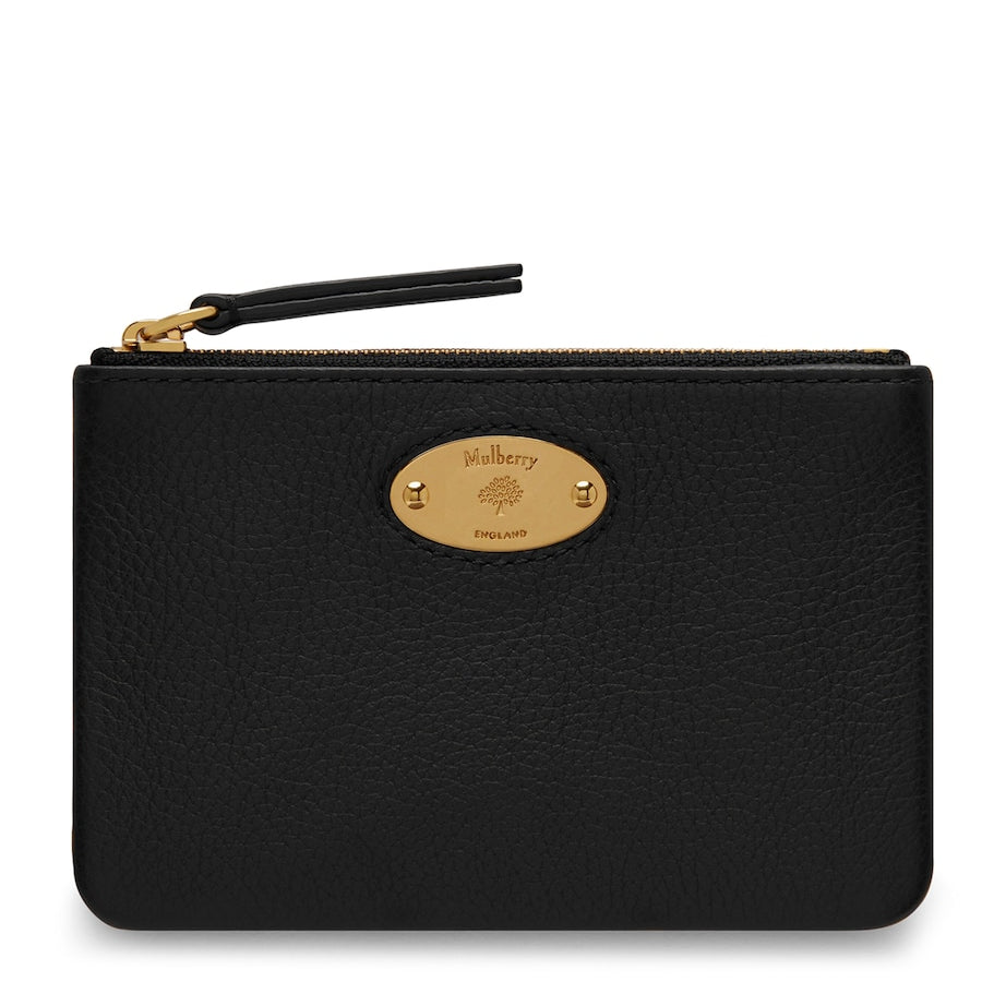 Mulberry Black Logo Plaque Coin Pouch