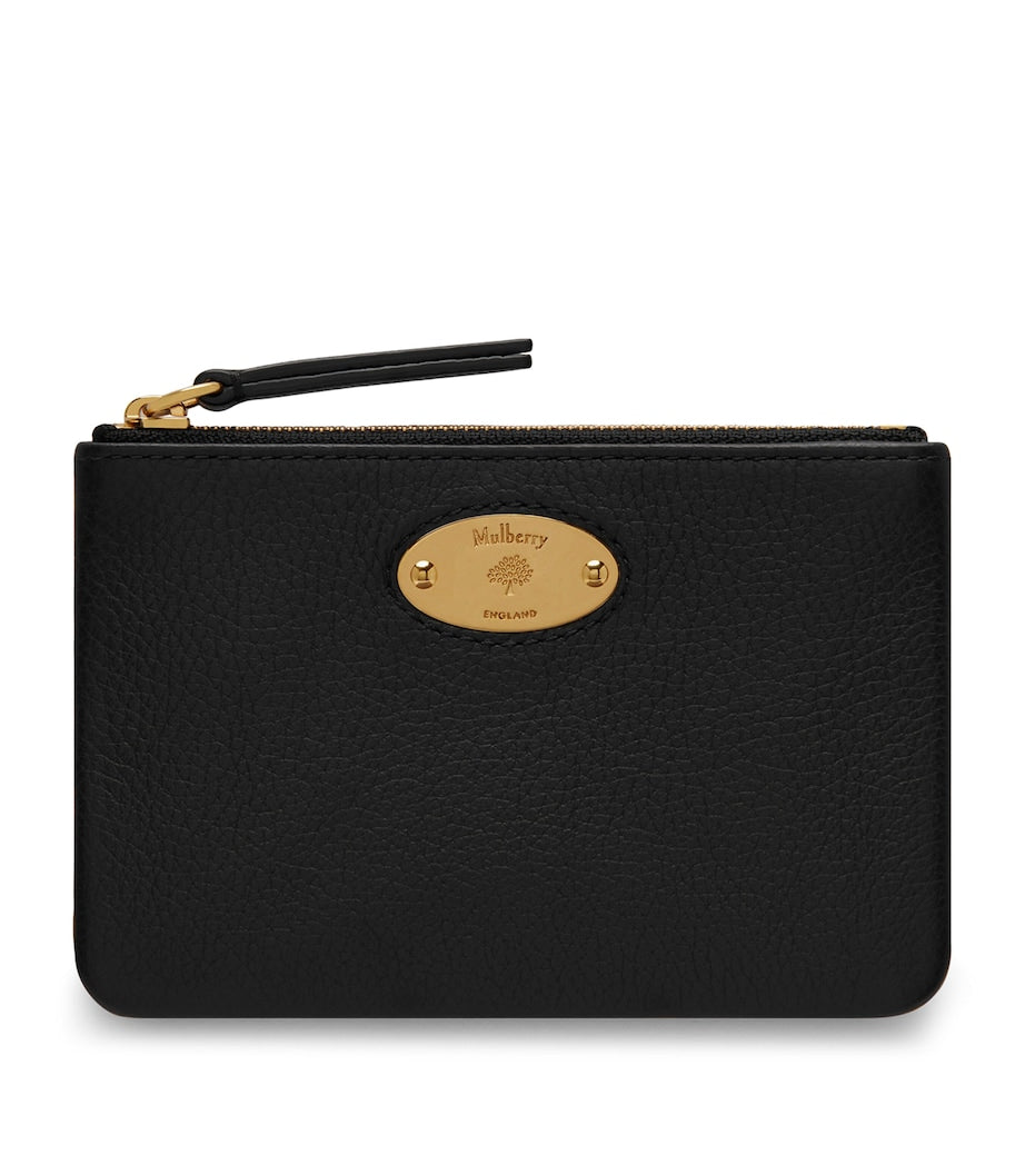 Mulberry Black Logo Plaque Coin Pouch