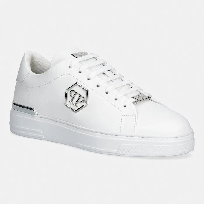 Кожени маратонки Philipp Plein Leather Lo-Top Hexagon