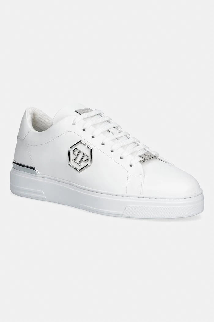 Кожени маратонки Philipp Plein Leather Lo-Top Hexagon