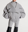 Balmain Grey Wool-Cashmere Oversized Pea Coat