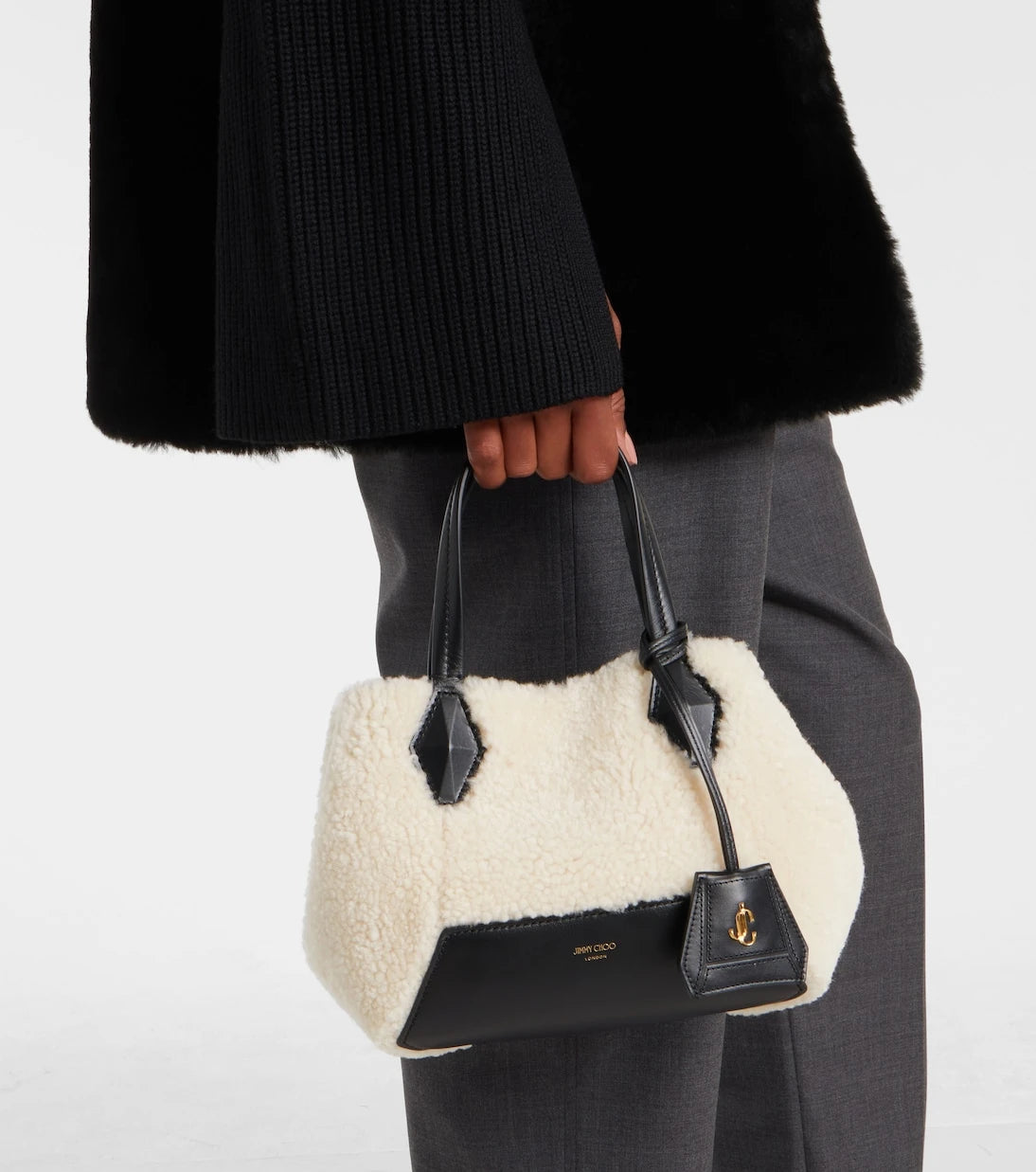 Jimmy Choo - Diamond Small shearling tote bag