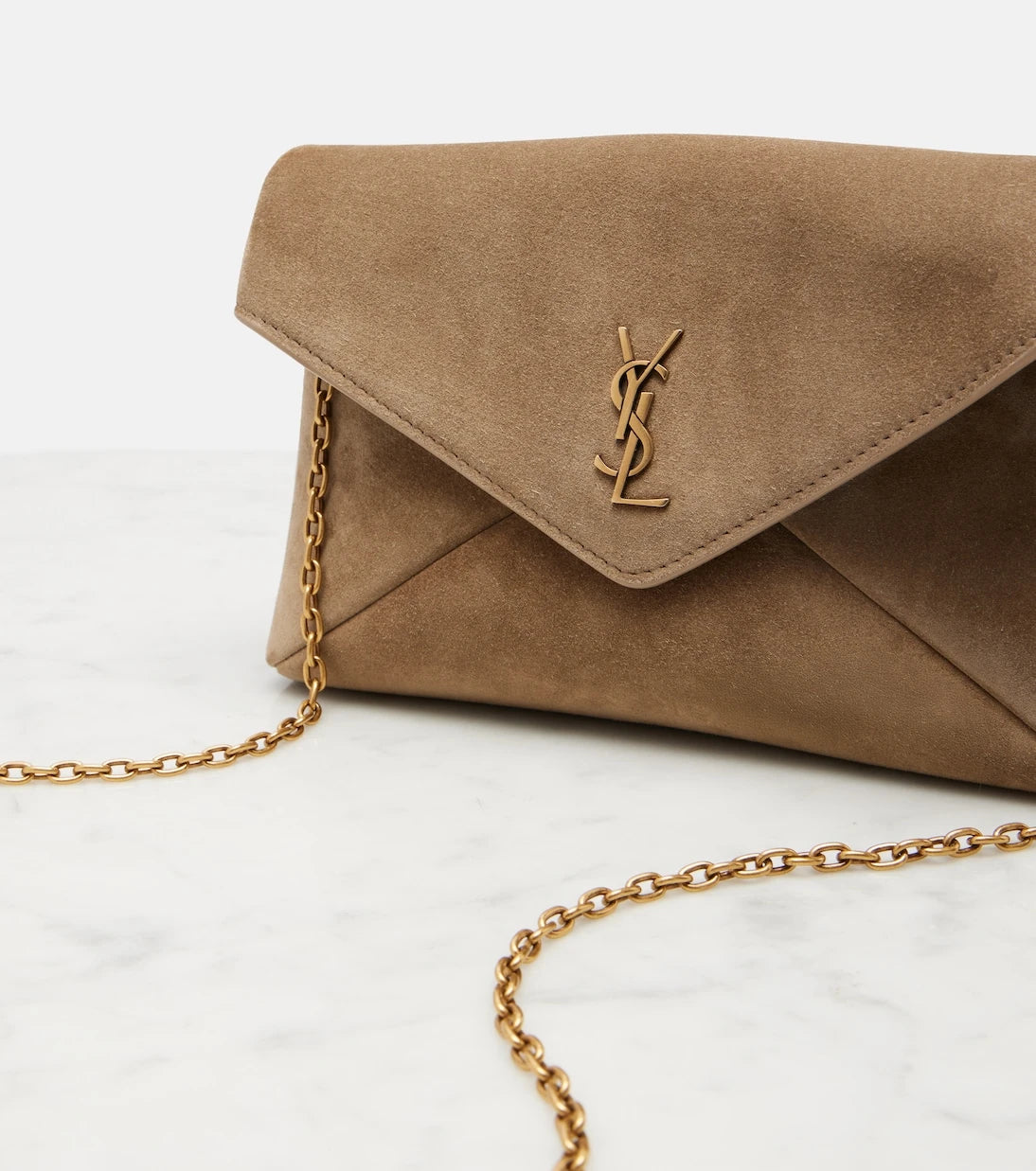 Saint Laurent - Cassandre Small suede clutch