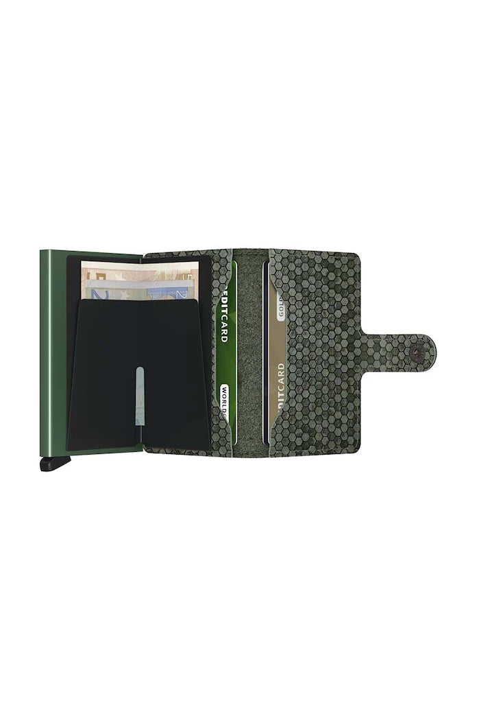 Кожен портфейл Secrid Miniwallet Hexagon Green