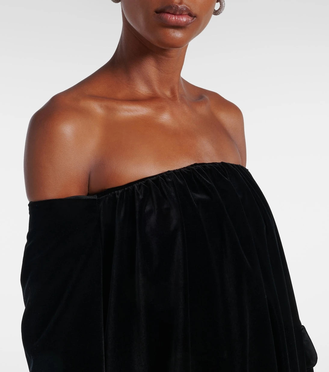 Max Mara - Open-back cotton velvet gown