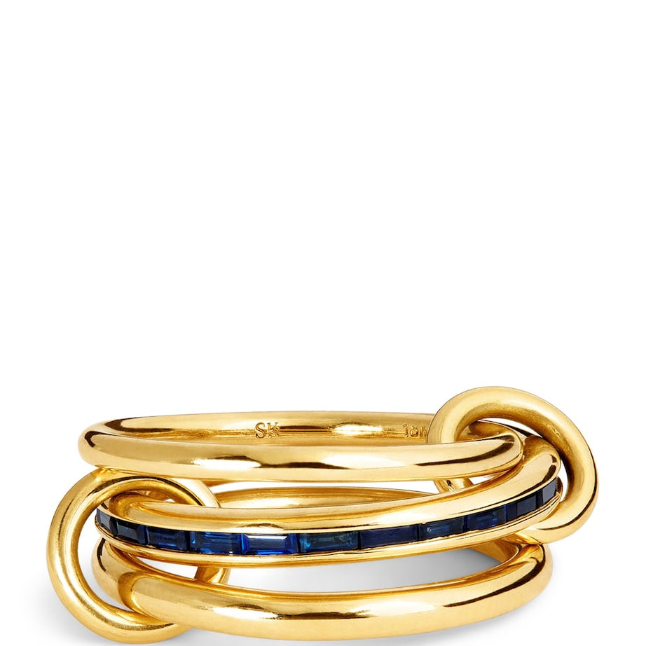 Yellow Gold and Sapphire Pyrus Ring