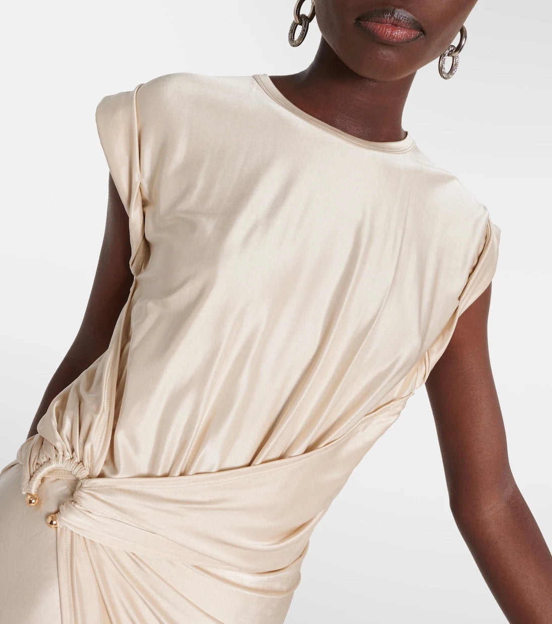 Rabanne - Draped asymmetric urania midi dress