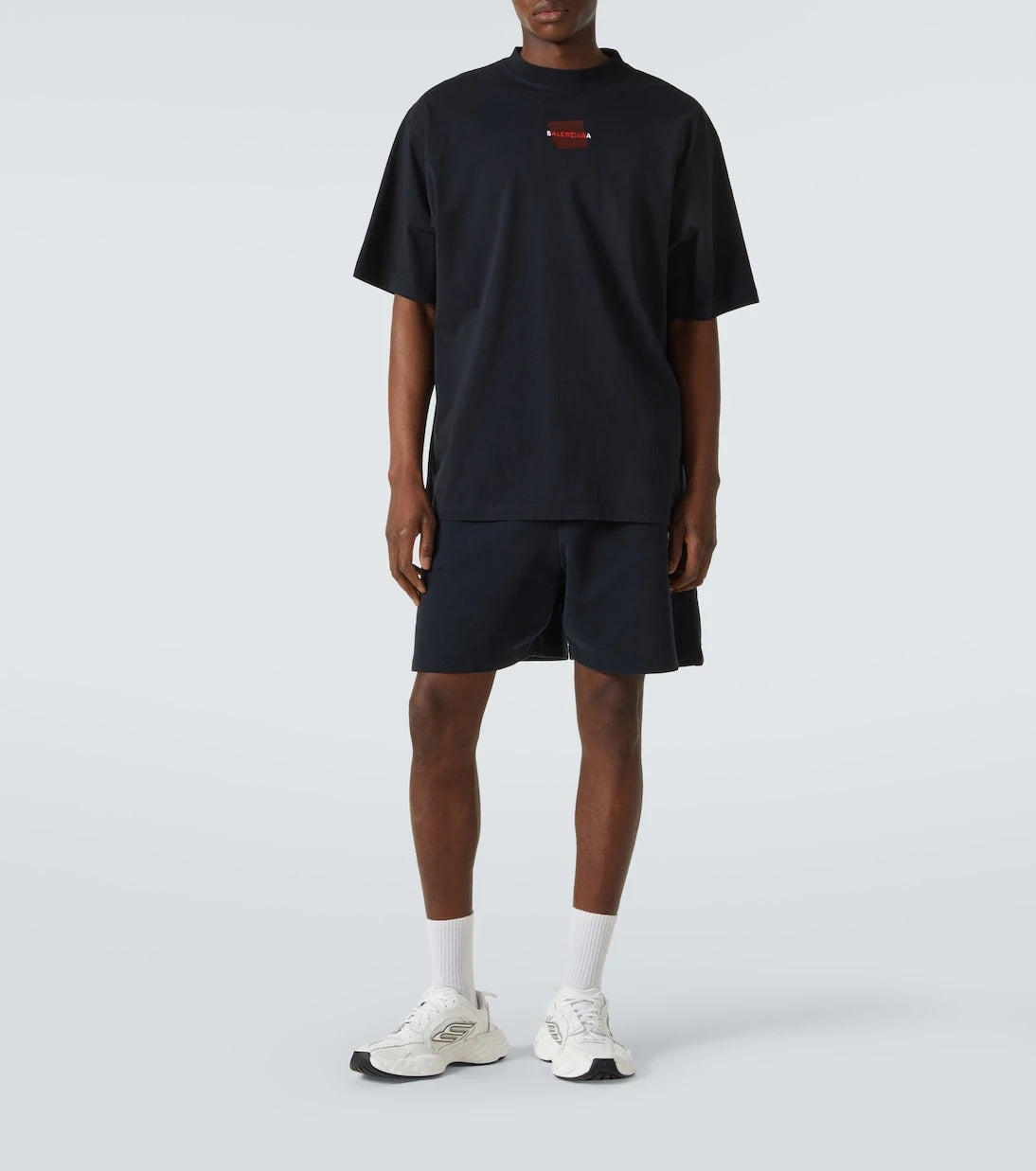 Balenciaga - Logo cotton fleece shorts